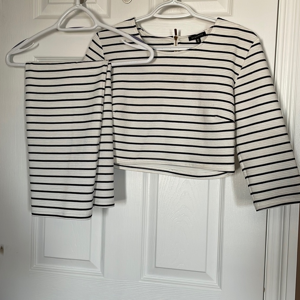 Dynamite pencil skirt and crop top. Size Large.